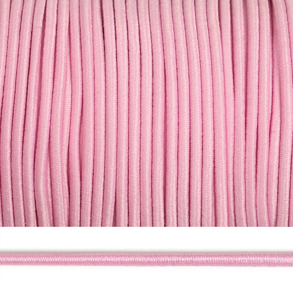 Резинка шляпная (шнур эластичный) ⌀3.0 мм / 100 метров, цв.F134 розовый, 1678586