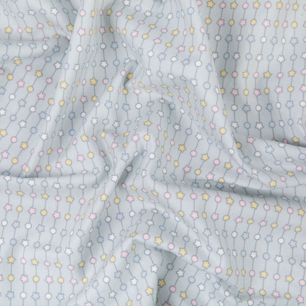 Ткань для пэчворка Peppy Молочные сны фланель, рулон 112 см / 5 метров, МС-15 серый, Peppy