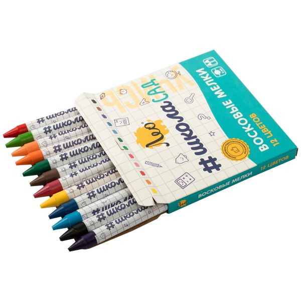 Мелки восковые 12 цв, Лео LCS-12