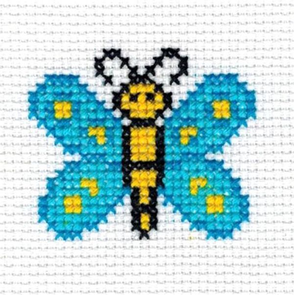 Набор для вышивания нитками Нитекс, Бабочка 7х7 см