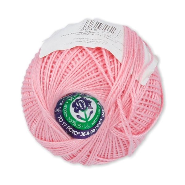 Пряжа ПНК им.Кирова Ирис / уп.20 мот. по 25 г, 150м, №1006 (025) розовый