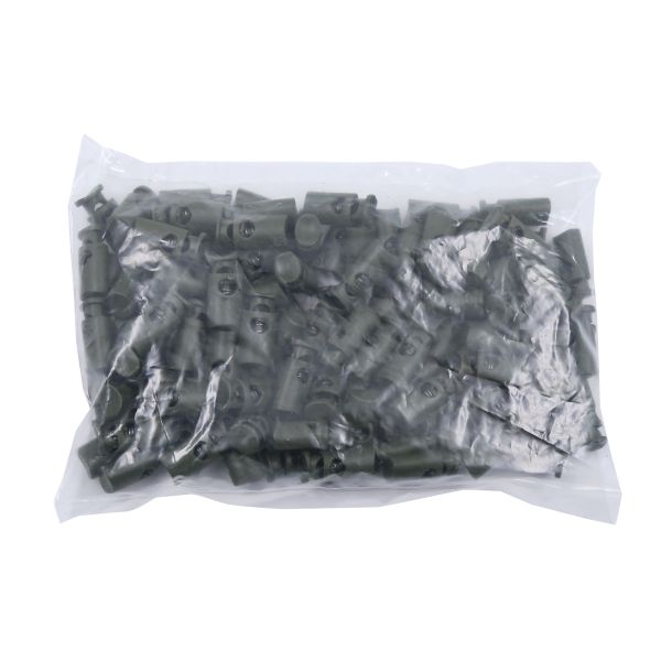 Фиксатор (зажим) для шнура пластик 1 отв., ⌀4.5 мм, 19х9 мм, цилиндр, ПП, 471 хаки, 100 шт