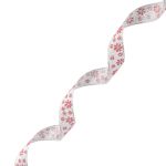 Лента декоративная Цветочки, DM-008, 15.0 мм / 32,9м серебро/красный