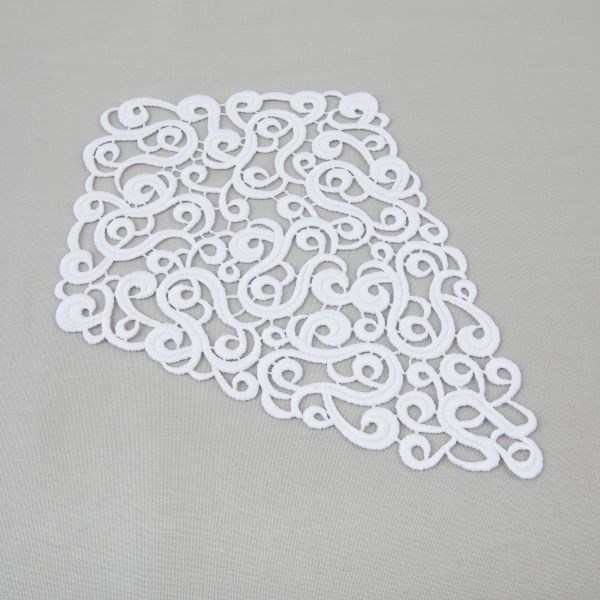 Пришивная кружевная вставка 160 мм, гипюр, 10 шт, Турция, белый, Gamma GIC-22-01
