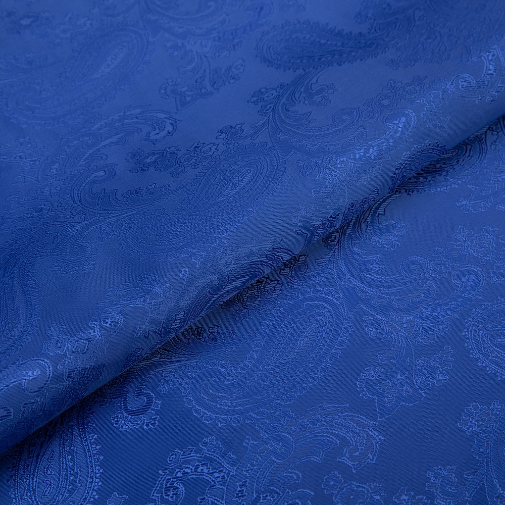 Ткань подкладочная (таффета) с рисунком 96 г/м², 500х145 см, 142 васильковый (растительный орнамент), Gamma JTR