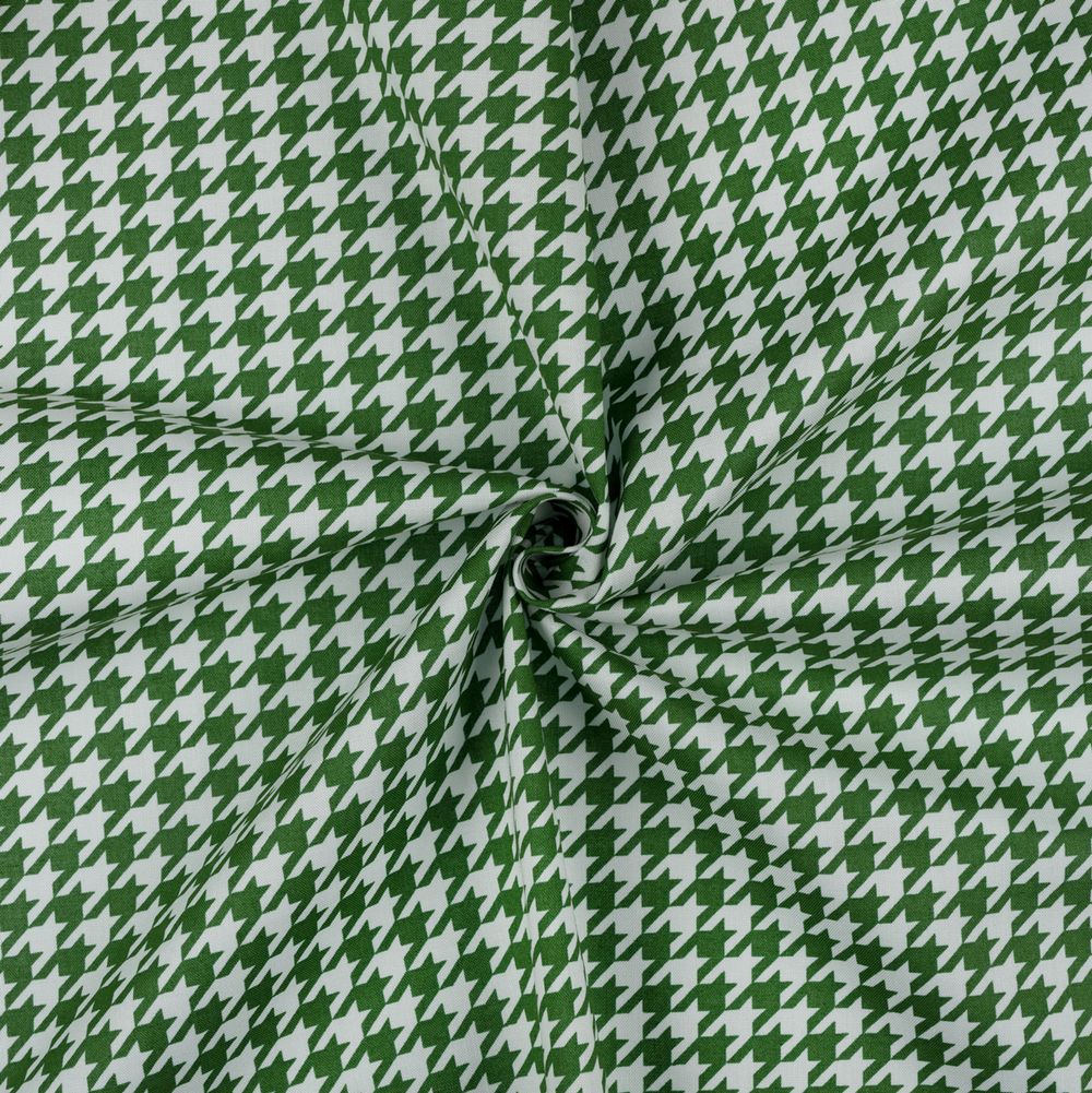 Ткань для пэчворка Peppy Бабушкин сундучок, рулон 112 см / 5 метров, БС-19 гусиная лапка я.зеленый, Peppy