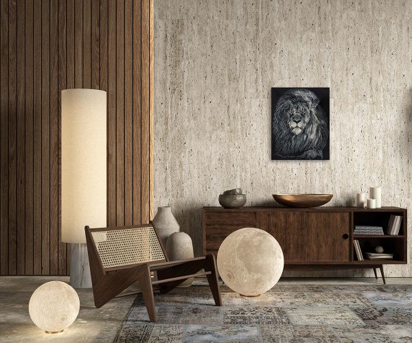 Алмазная (кристальная) мозаика Фрея ALPD-186, на подрамнике Грозный лев, 40х50 см