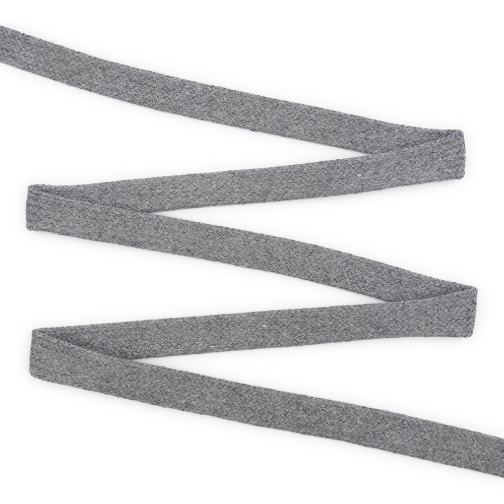 Шнур плоский плетеный х/б ⌀15.0 мм / 75 метров, (ГР) 05 серый, 07-4300