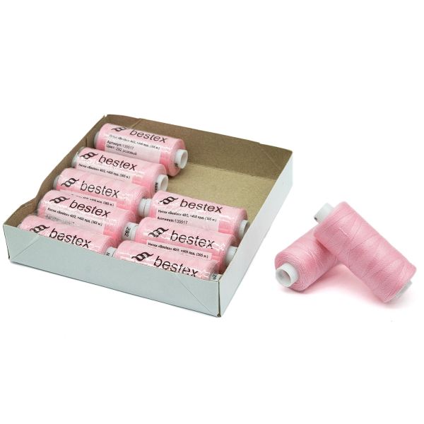 Нитки швейные бытовые Bestex 40/2, 365 м (400 ярд) / 10 кат., 292 розовый щербет