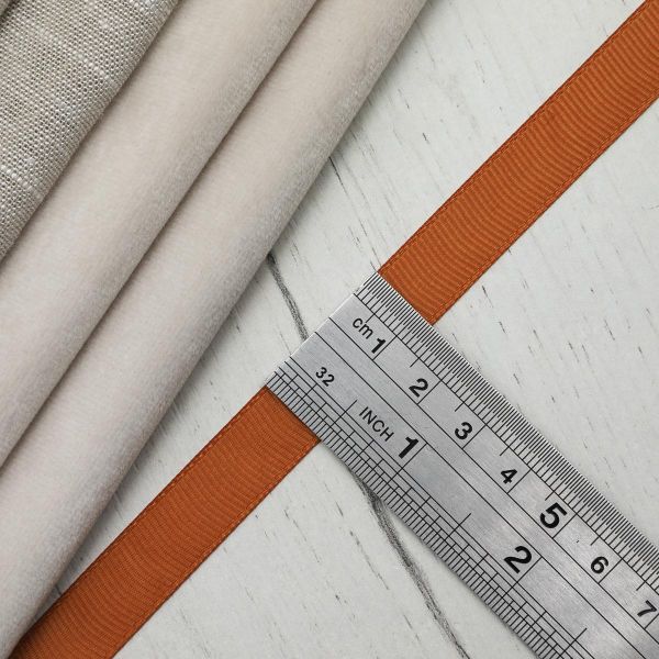 Лента репсовая (в рубчик) 12.0 мм, 046 т.оранжевый, уп.18,28 м