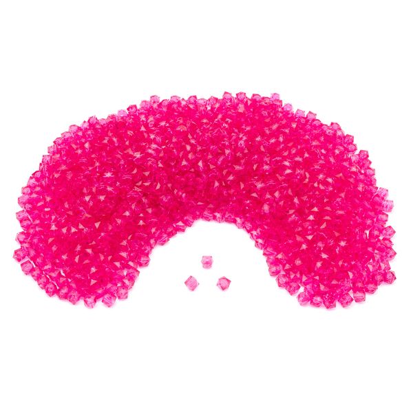 Бусины акрил ⌀10 мм, прозрач. в цвете, граненый куб, 500 г, Astra&Craft (606 фуксия)