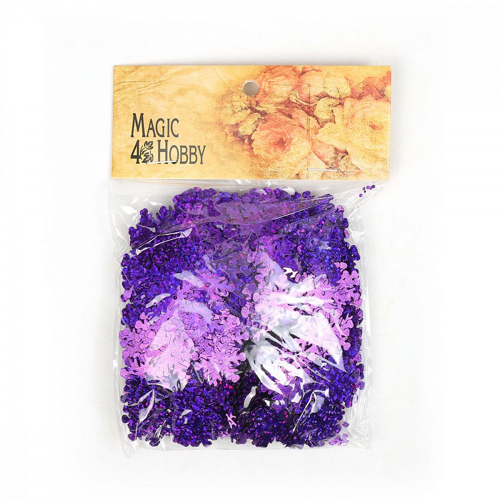 Пайетки плоские 18 мм, TBY-FLK524, цв.фиолетовый, уп.50г