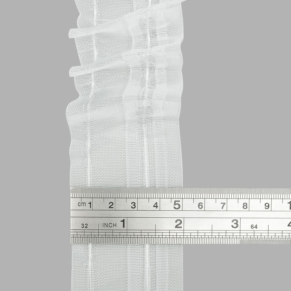 Лента (тесьма) шторная: сборка косая (левый наклон) (1:2) 50 мм / 50 метров, прозрачная