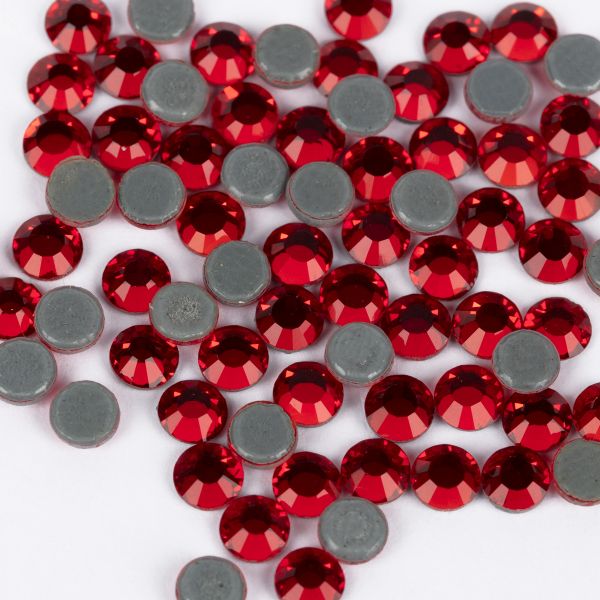 Стразы клеевые стекло 3.2 мм, 360 шт, SS12 №20 св.красный (Light Siam), Zlatka ZRTG-1272