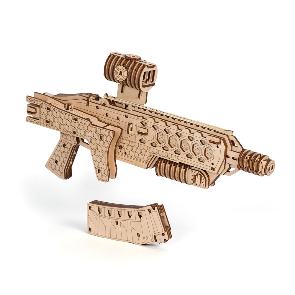 Пазл 3D, серия Оружие 128 элемент, Резинкострел Пистолет-пулемёт, Rezark PTT-06