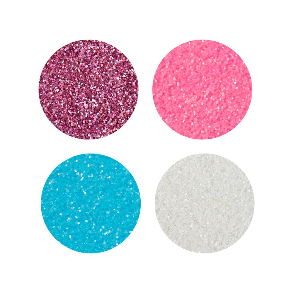 Блестки декоративные в баночках ассорти 0.2 мм, 4 уп. по 20 г, №03, Love2art Набор ассорти GFC-128