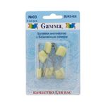 Булавки английские безопасные 40 мм, 6 шт, 03 желтый, Gamma BUKS-006