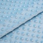 Плюш (ткань) Sovushka Minky dot 280 г/м², 45х50 см, ворс 2,5мм, голубой, 615622-3