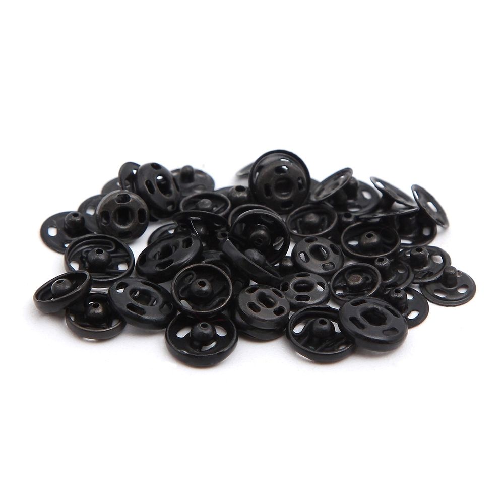 Кнопка пришивная металл ⌀5 / 6 / 7 мм черный, 24 шт, Pony