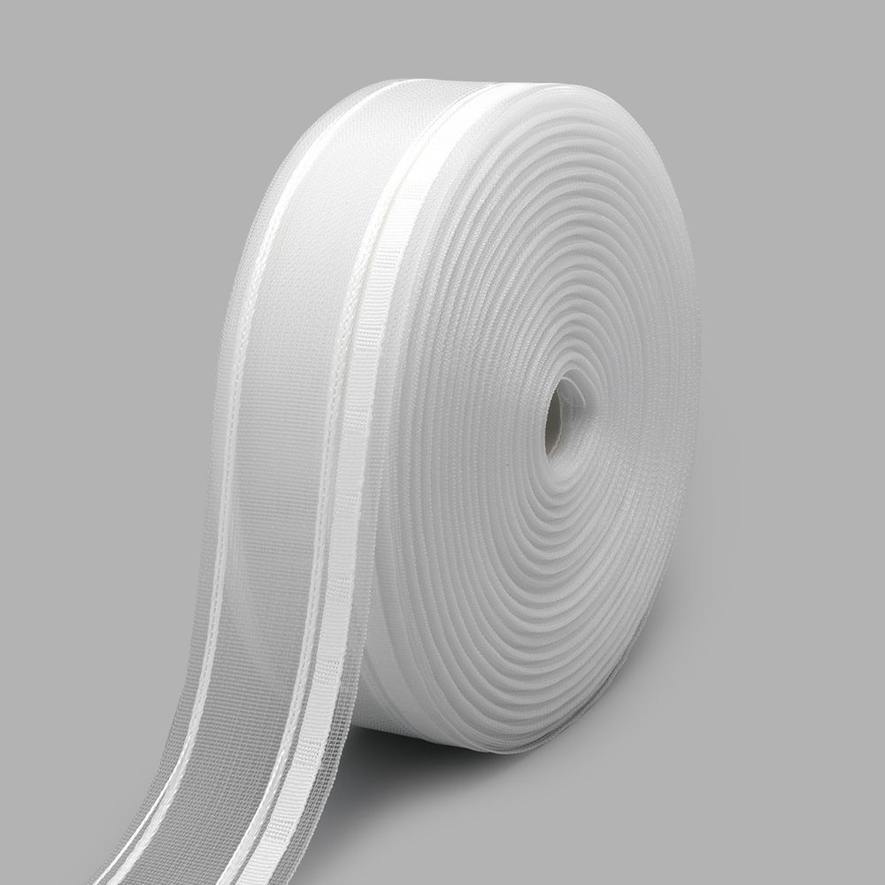 Лента (тесьма) шторная: сборка бантовая (1:2.5) 55 мм / 50 метров