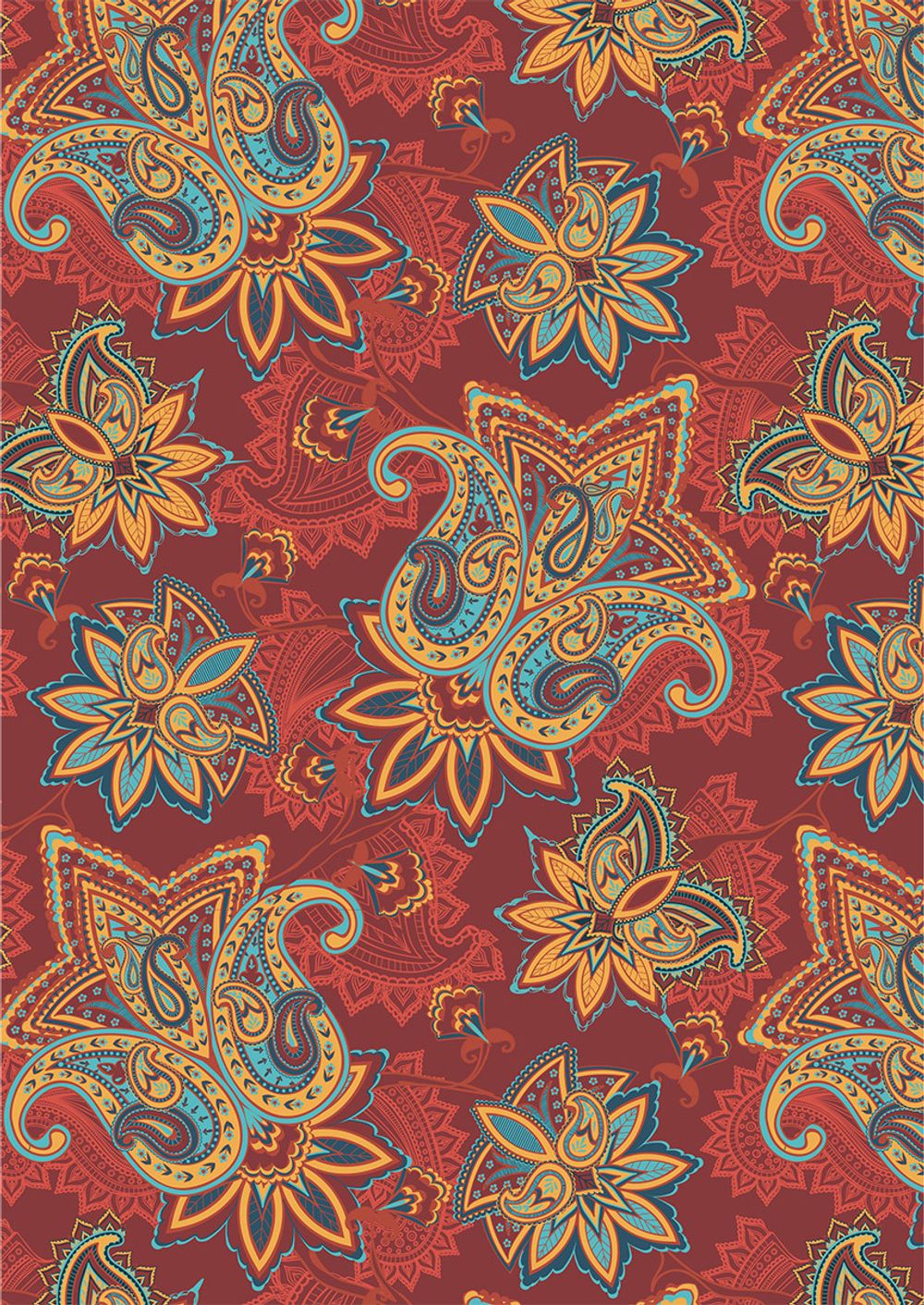Ткань для пэчворка Peppy Сказочный восток, отрез 50х55 см, 146 г/м², СВ-05 красный, Peppy