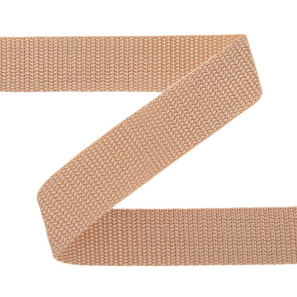 Стропа (ременная лента) 25 мм / 25 метров, толщ. 1.29 мм, [16.6 г/пог.м], 100% п/п, кремовый, Gamma С3870Г17