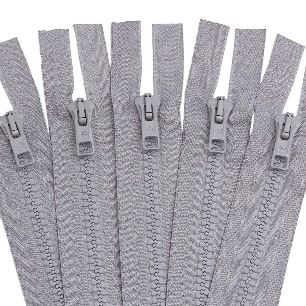 Молния трактор Arta Т6 (6 мм) 1 зам., разъем., 65 см, цв. 079 св.серый, уп.5 шт