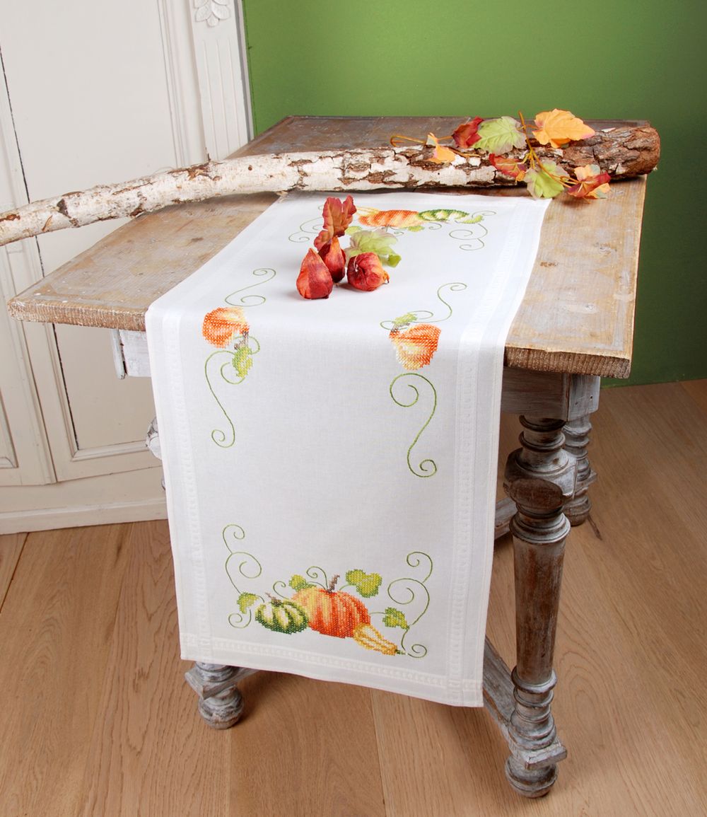 Набор для вышивания нитками Vervaco PN-0013431, Дорожка. Тыквы, 40х100 см