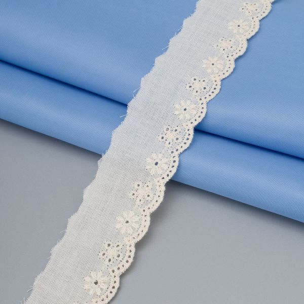 Кружево шитьё 30 мм / 14.63 метра, бежевый, QYC-003