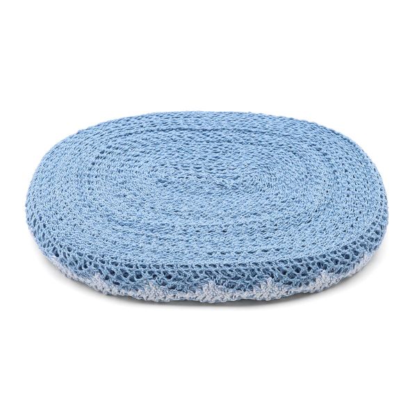 Кружево вязаное (тесьма) хлопковое 28 мм / 25 метров, рис.28.01.021 (голубой/белый) С3749Г17