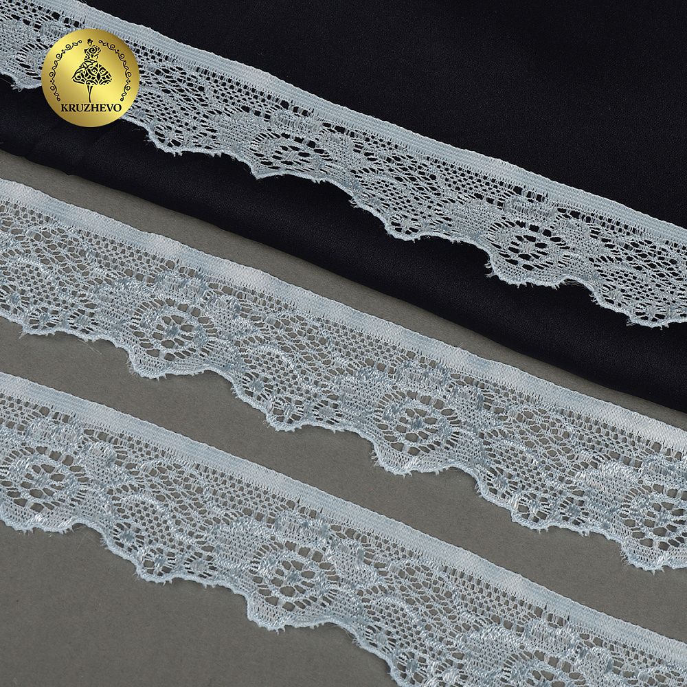 Кружево эластичное (стрейч) арт.L839 30мм цв.F183 голубой уп.50м, Kruzhevo