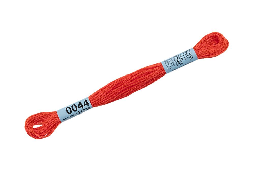 Мулине Gamma 100% хлопок, цв.0044 т.оранжевый, 24 мотка по 8 метров
