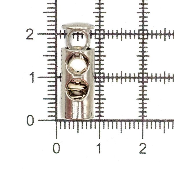 Фиксатор (зажим) для шнура металл 2 отв., 8х23 мм, никель, 20 шт