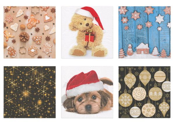 Салфетки для декупажа ассорти №0721-12, 6 шт, Сказочный новый год, Love2art №0721-12