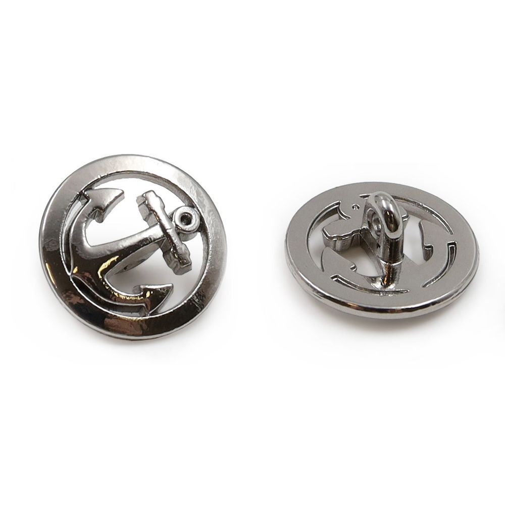 Пуговицы на ножке 24L (S (серебро (никель))), 72 шт