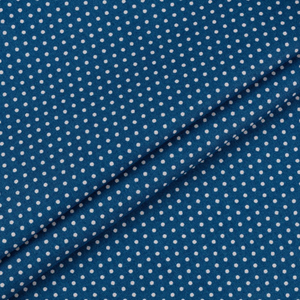 Ткань для пэчворка Peppy Бабушкин сундучок, отрез 50х55 см, 140 г/м², БС-35 кр.горох я.синий, Peppy