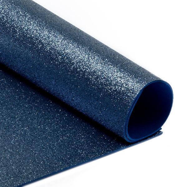 Фоамиран глиттерный 2 мм, GLIT.H021, цв. т.синий, 20х30 см 10 листов