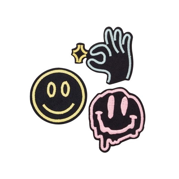 Термоаппликации светящихся в темноте Смайлики, 3 шт, Hobby&Pro