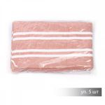 Подвяз (довяз) трикотажный 14.0х100 см, пыльно-розовый с белыми полосами, двухслойный, 100% п/э, 5 штук