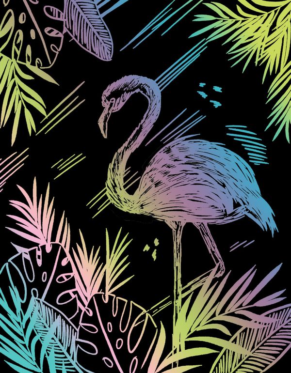 Набор для творчества Гравюра 20х25.5 см, №28 Фламинго (мульти), Hobbius SGHK