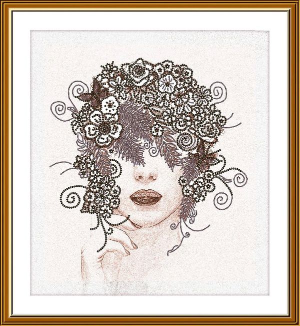 Набор для вышивания бисером Нова Слобода, Незнакомка 23.6х23.1 см