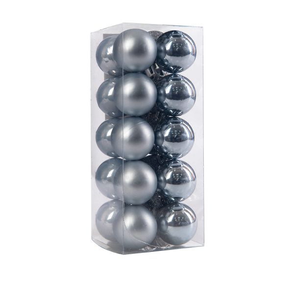 Набор елочных игрушек Шар, 20 шт, №06 серебро, ассорти, Snoweekon SNW-02