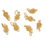 Сутажная застежка, 8см (золото), 902N-013, 5 шт