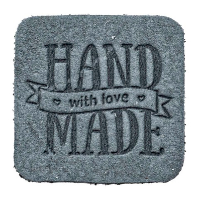 Термоаппликация из кожи Hand Made 3х3см, 100% кожа, 55 светло-серый