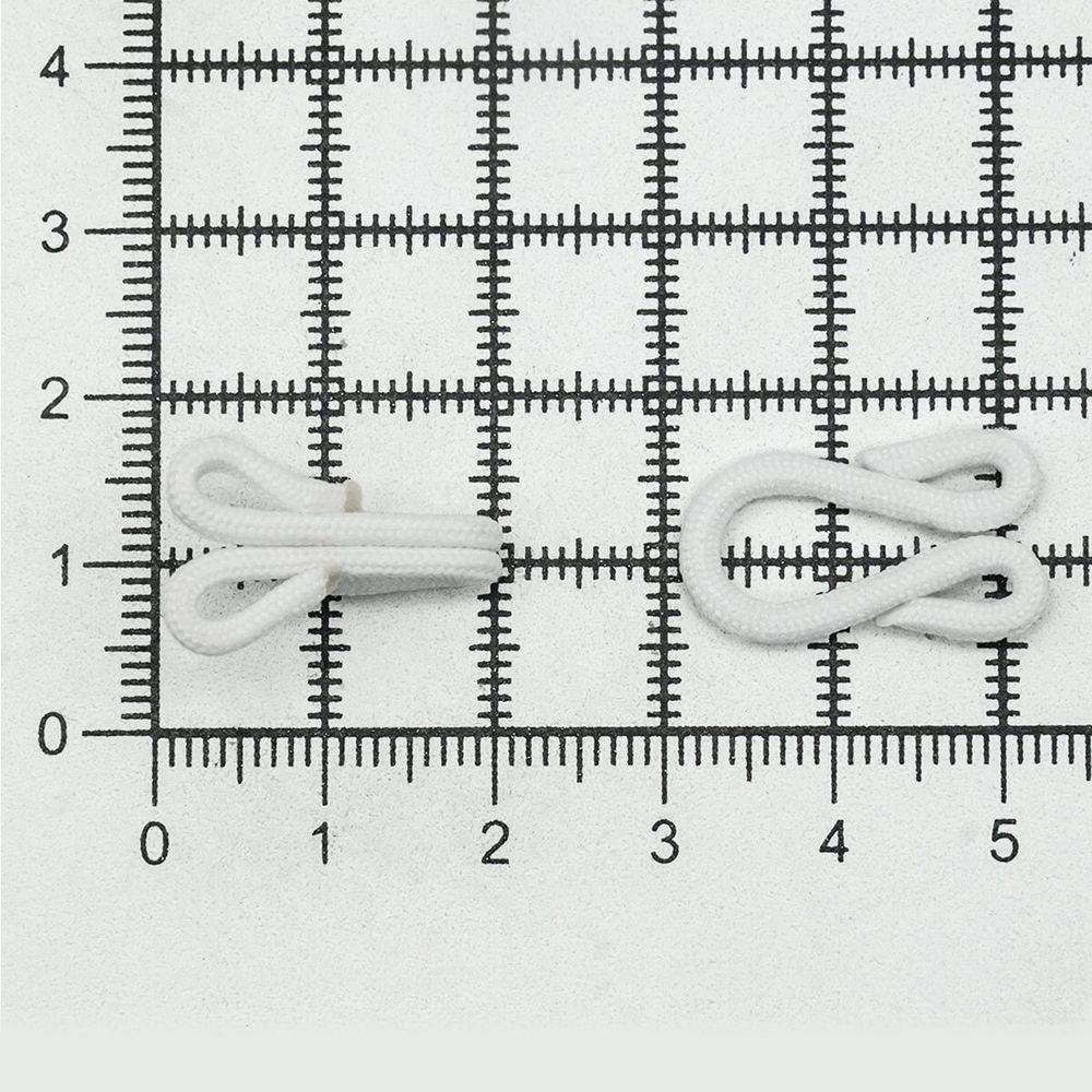 Крючки пришивные в оплетке 18х35 мм, цв.белый, 100 шт