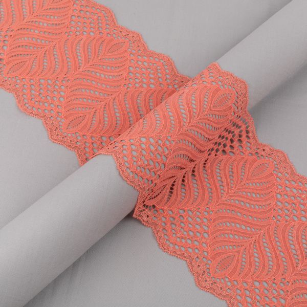 Кружево бельевое эластичное 165 мм / 3±0.2 метра, Турция, коралловый, Blitz