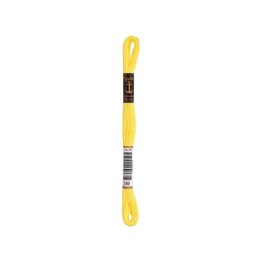 Мулине Anchor 100% хлопок, цв.0289 желтый, 12 пасм по 8 м