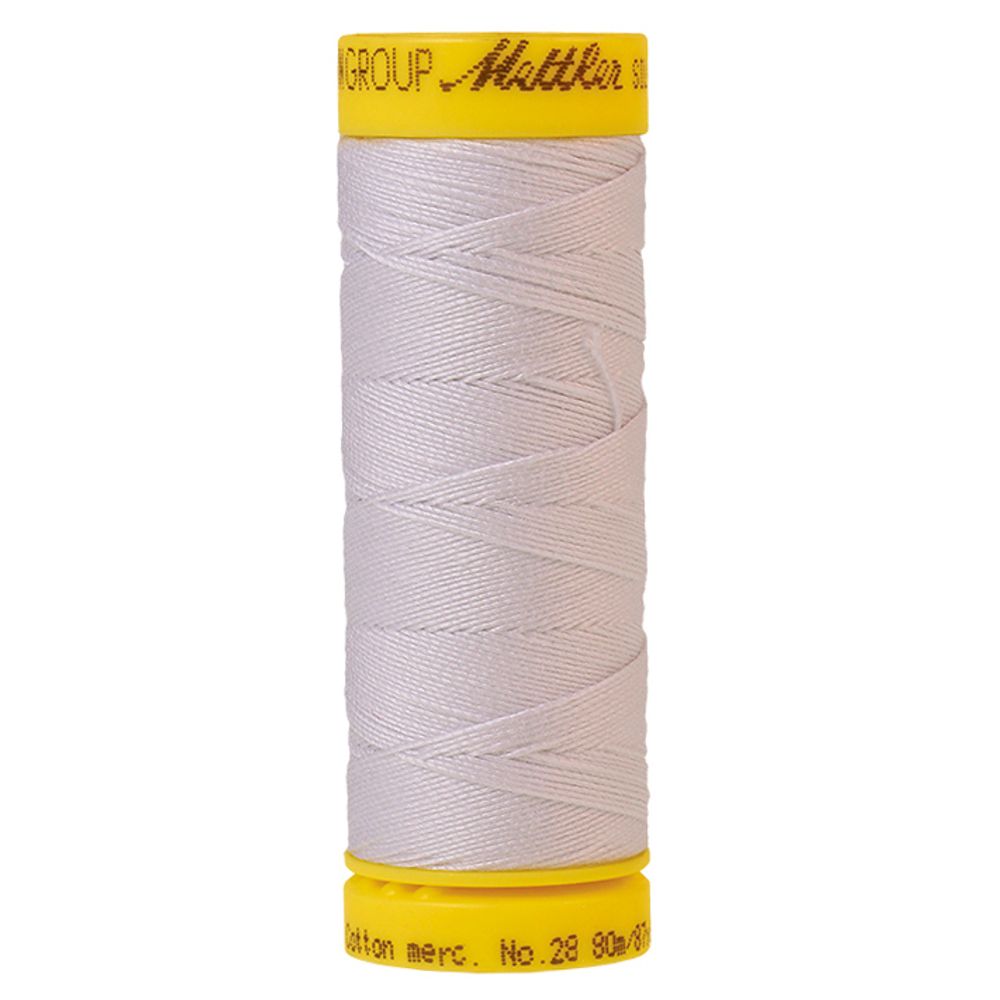 Нитки хлопковые отделочные Mettler Silk-Finish Cotton 28, 80 м, 2000 белый, 5 катушек