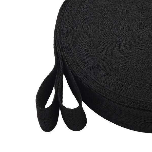 Тесьма (лента) киперная 40 мм / 50 метров, 13 г/м, 100% полиэфир, 13 черный