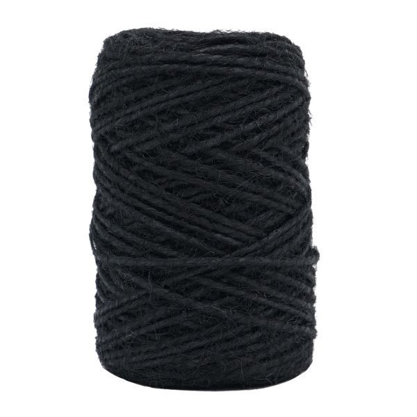 Шпагат джутовый ⌀1.4 мм / 50 метров (50 г), 2-ниточный, 1200 текс, евробобина, черный